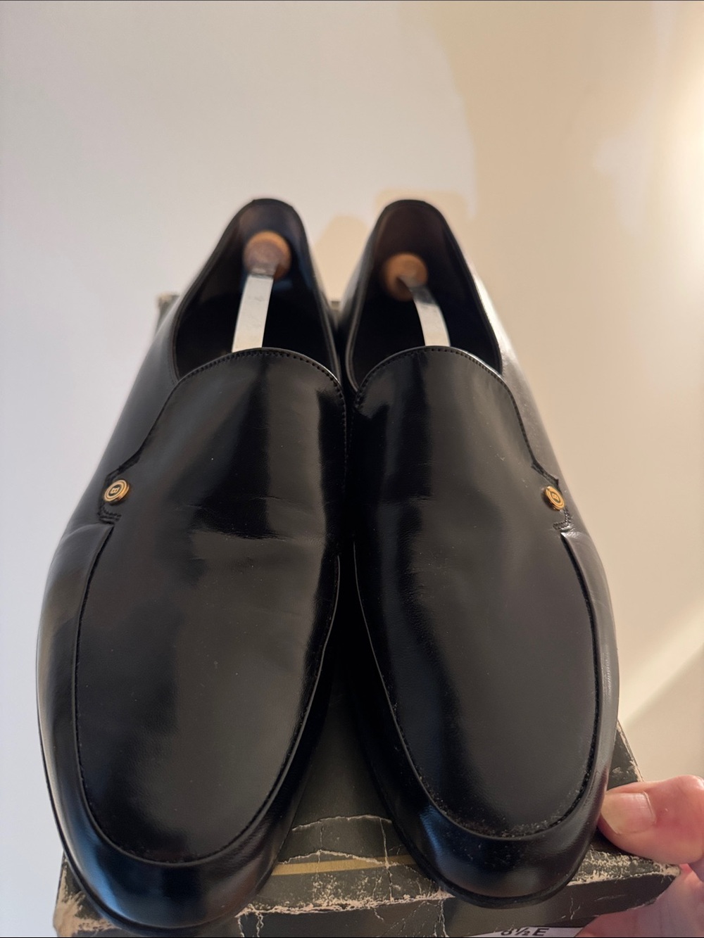 Bally Black Leather Slip-On Loafers